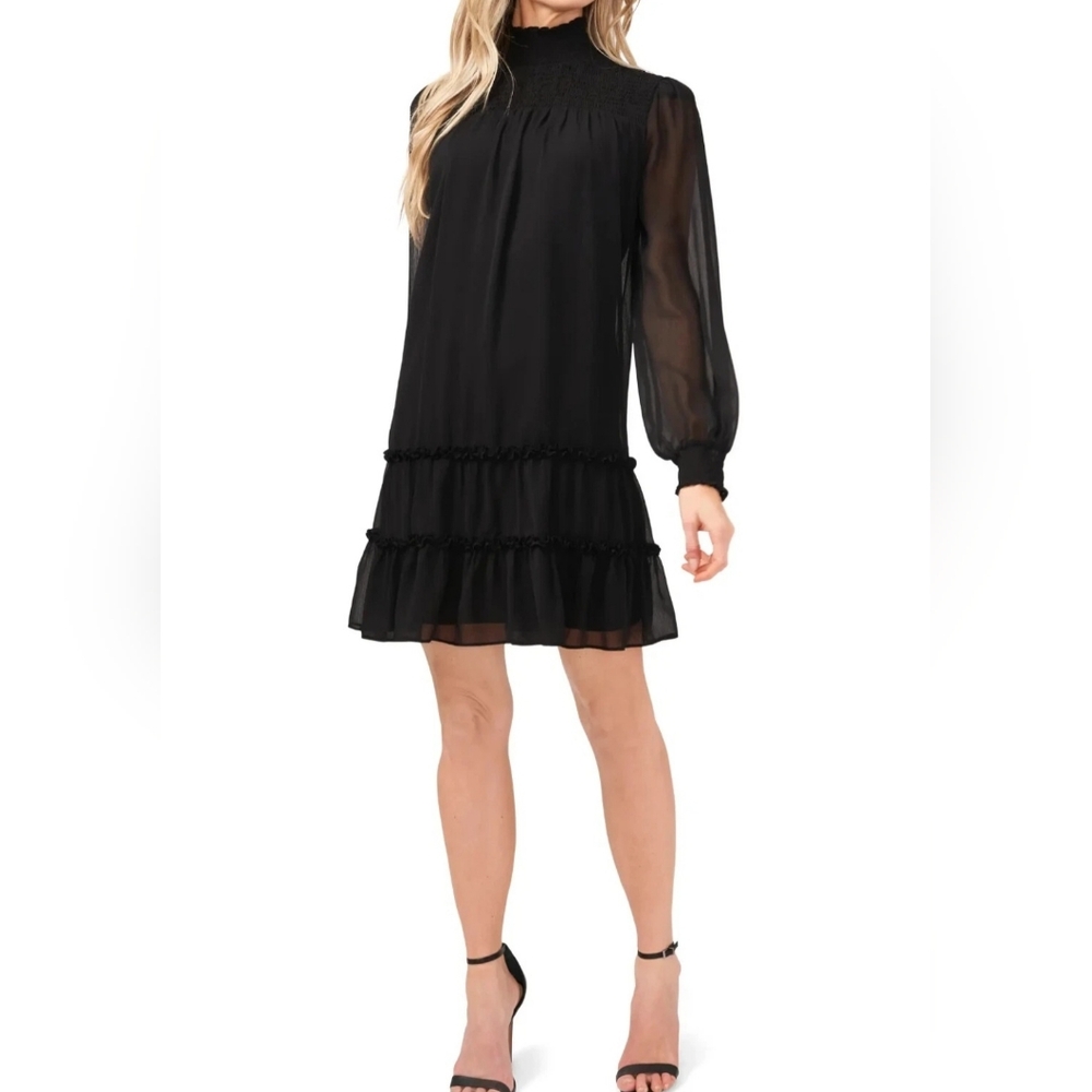 CeCe Women's Black Long‎ Sleeve Dress Size M
